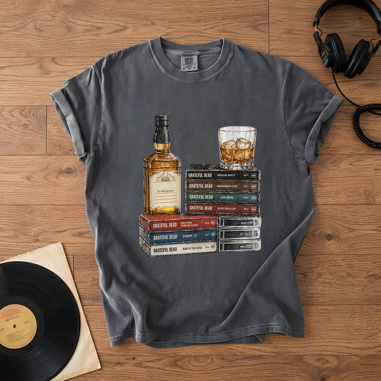 Grateful Dead Cassette Album Collection T-Shirt – Retro Music Grateful Dead Merch Tee