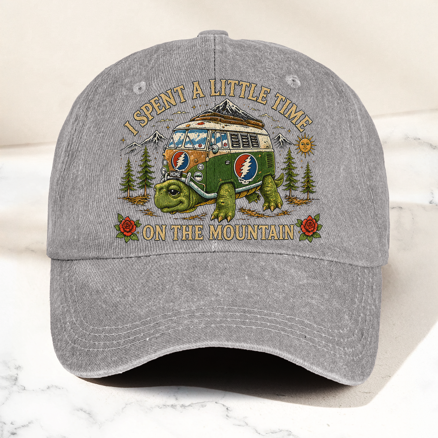 Grateful Dead New Speedway Boogie Toured Bus Terrapin Denim Cap – Retro Vintage Dad Cap Gift For Dad (With Box)