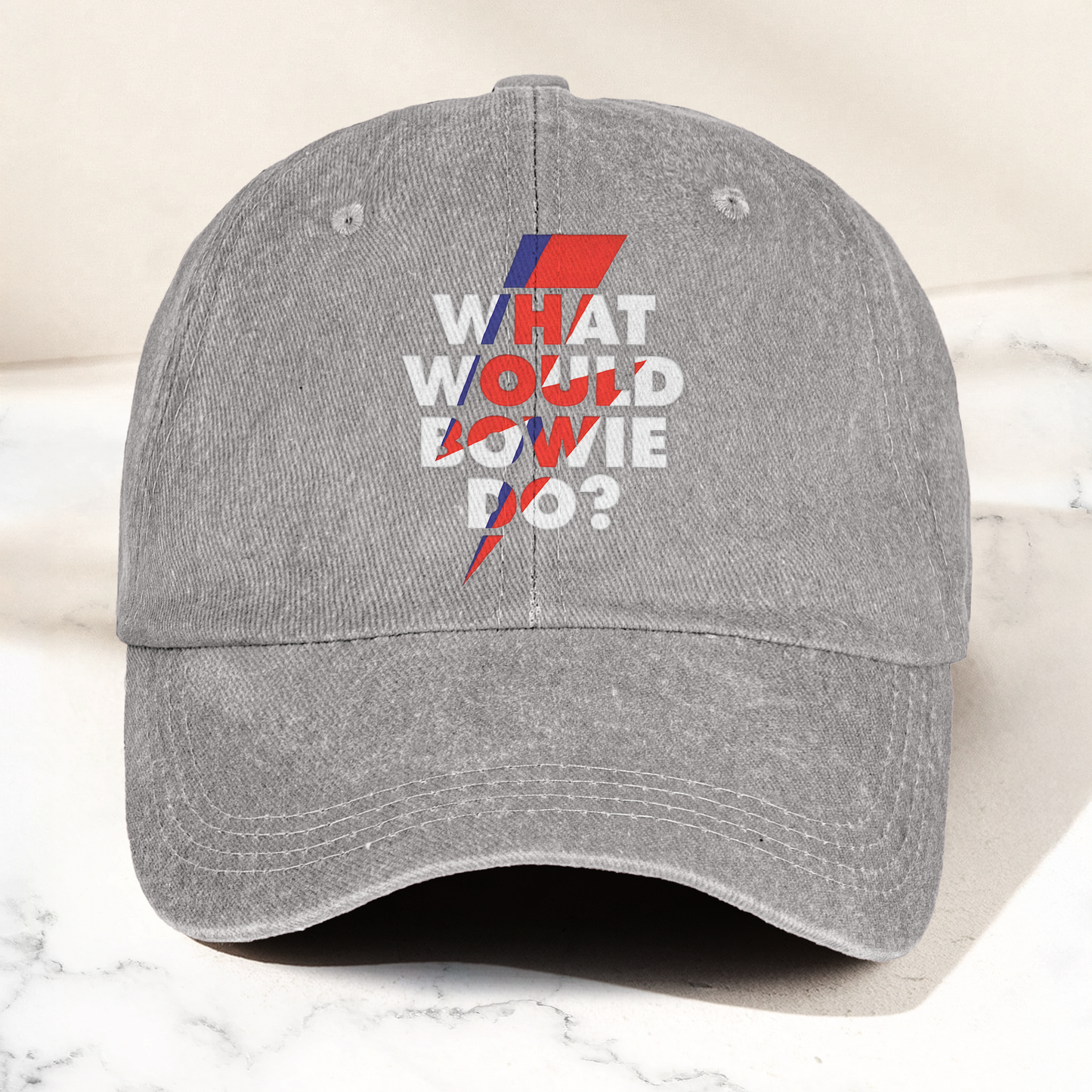 What Would Bowie Do Vintage Denim Cap – Retro Music David Bowie Cap Gift For Dad (With Box)