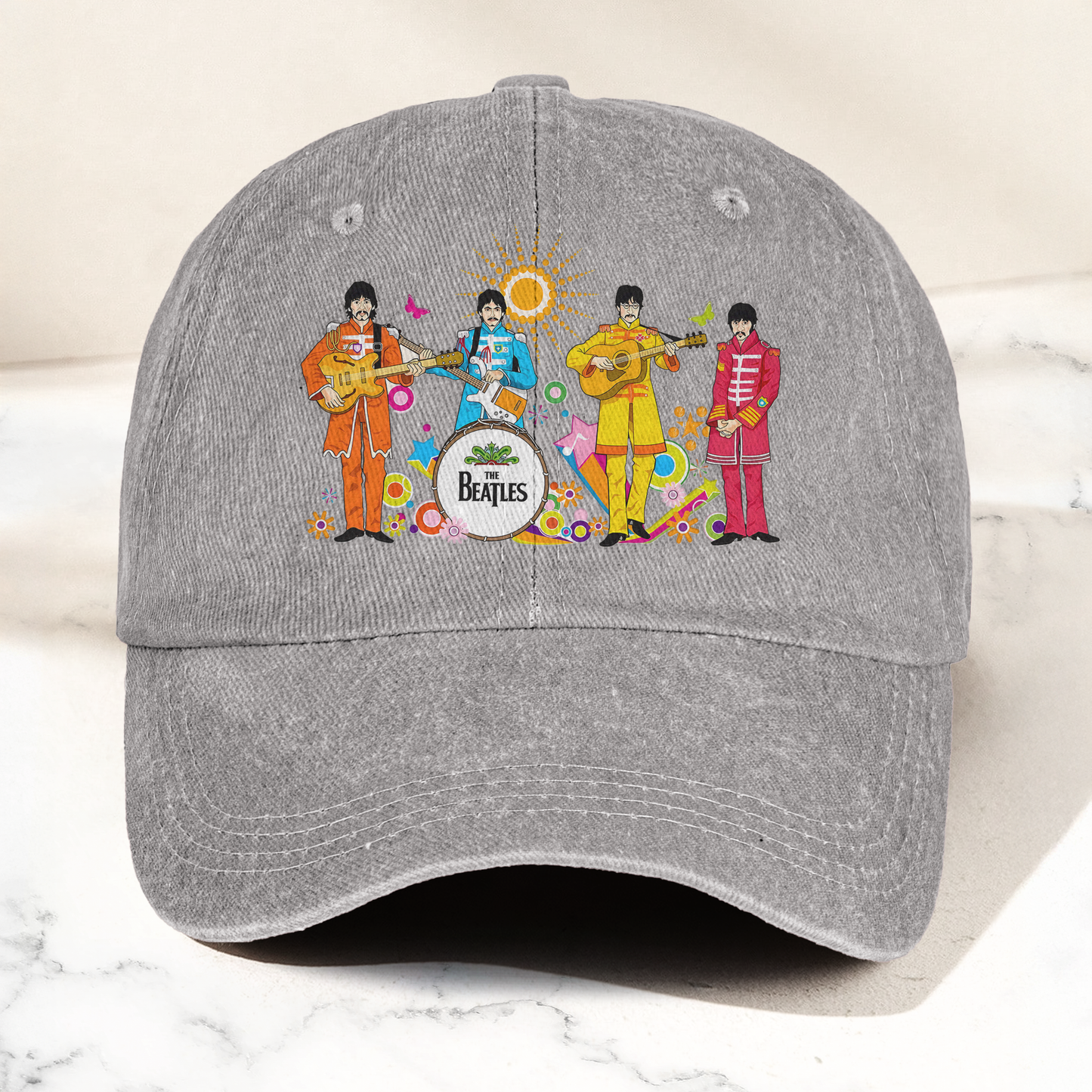 Pepper's Lonely Hearts Club Band Denim Cap – Retro The Beatles Tribute Merch Dad Hat (With Box)