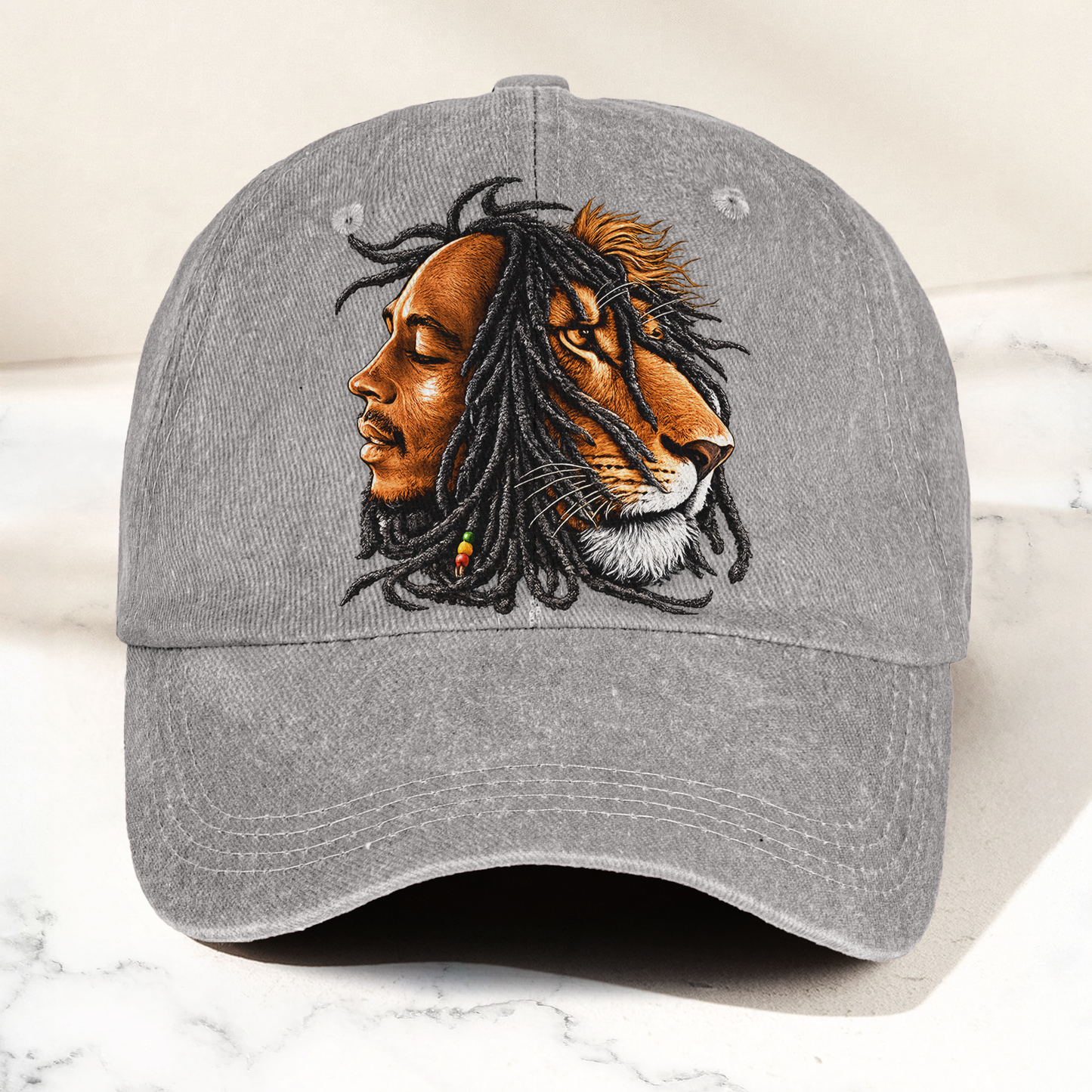 Bob Marley Lion of Judah Reggae Music Merch Vintage Rasta Graphic Denim Cap – Retro Vintage Dad Cap Gift For Dad (With Box)
