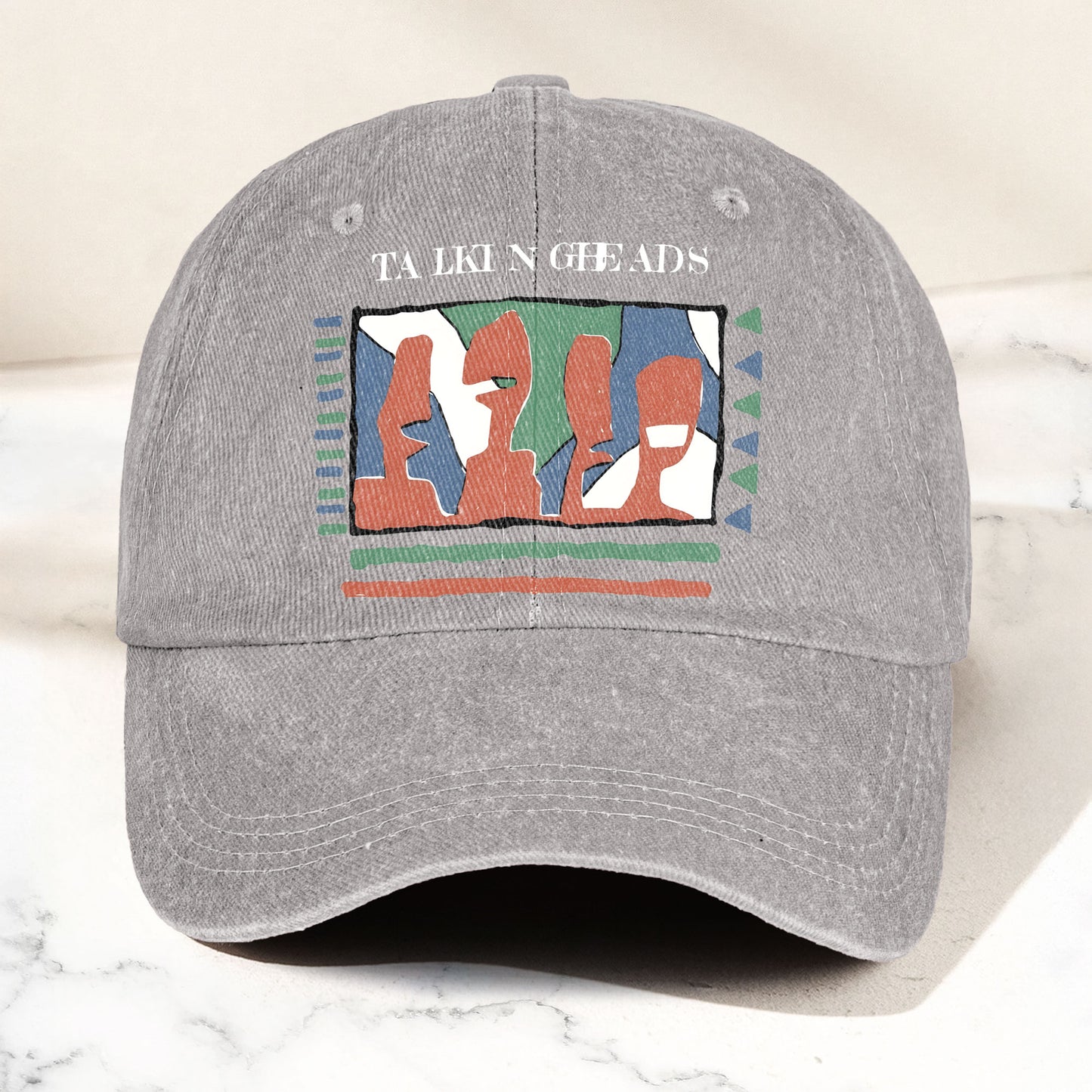Talking Head Artwork Denim Cap – Retro Talking Head Tribute Merch Dad Hat (With Box)