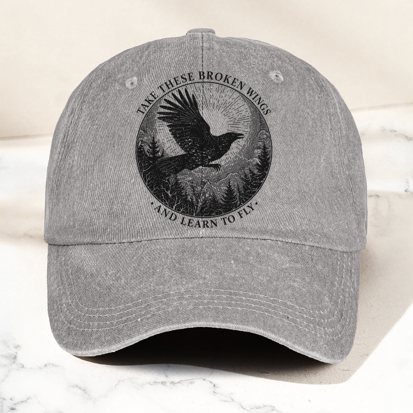 Broken Wings Mr Mister Take These Broken Wings Lyrics Denim Cap – Retro Vintage Dad Cap Gift For Dad (With Box)