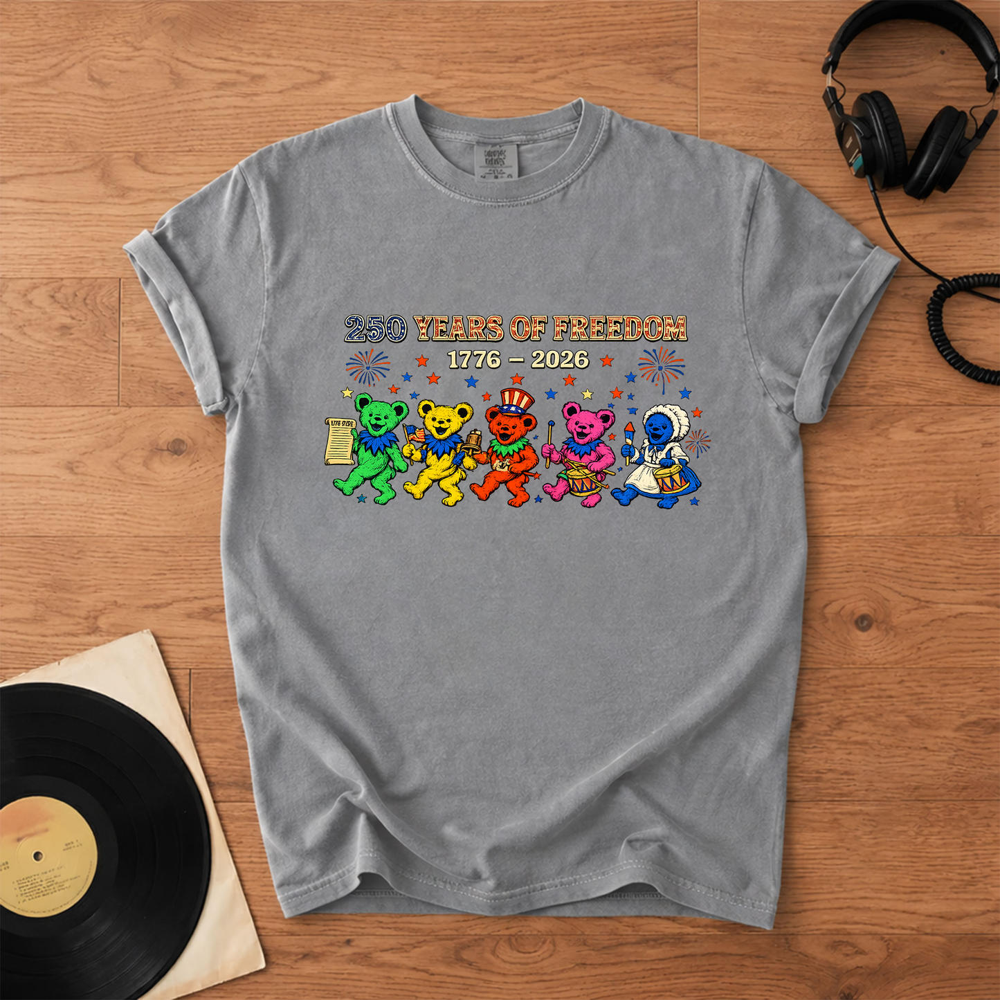Grateful Dead 250 Years of Freedom Graphic 1776-2026 T-Shirt – Retro Rock Metal Music Fan Merch Tee