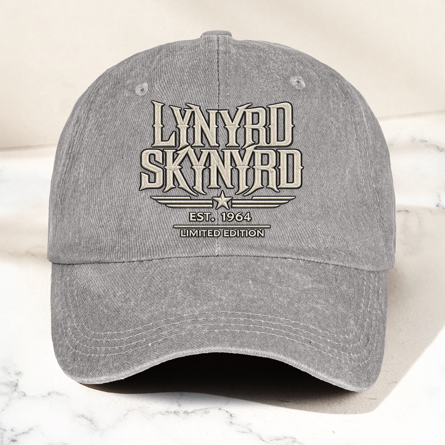 Lynyrd Skynyrd Band Logo Est 1964 Denim Cap – Retro Vintage Dad Cap Gift For Dad (With Box)