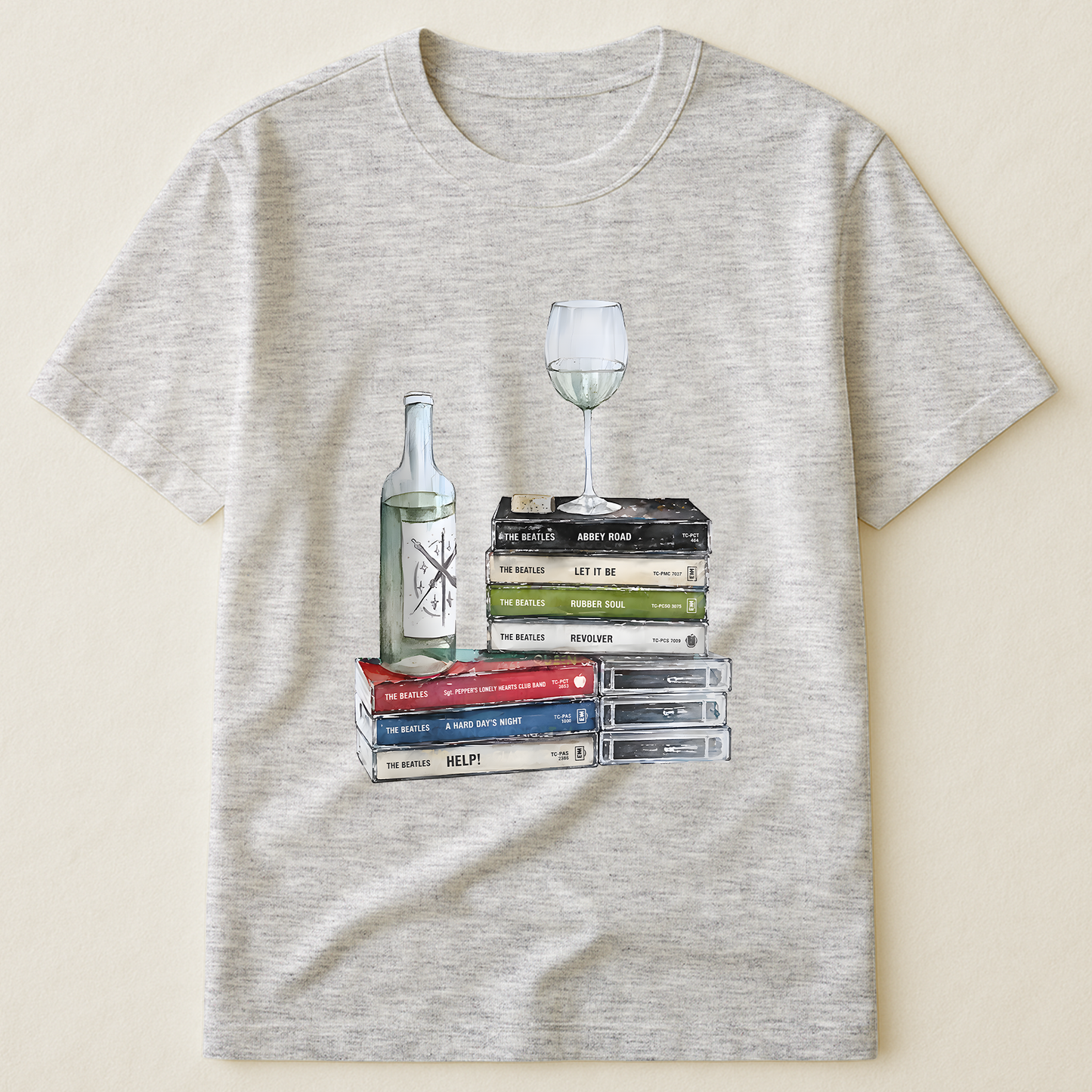 The Beatles Cassette Album Collection T-Shirt – Retro Music The Beatles Merch Tee