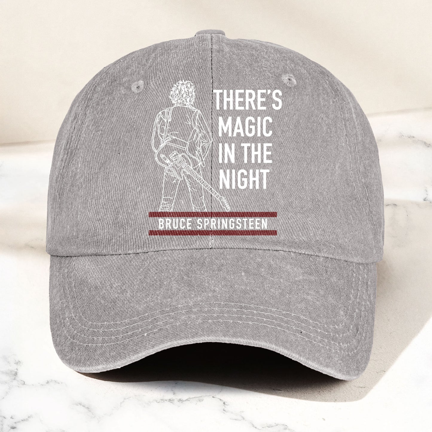 Bruce Springsteen Magic In The Night Denim Cap - Retro Vintage Dad Cap Gift For Dad (With Box)