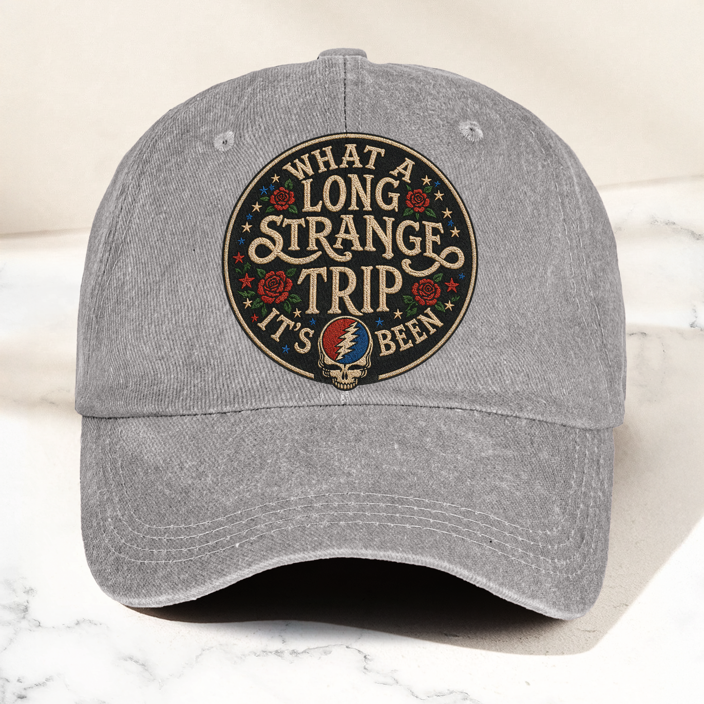 Grateful Dead What A Long Strange Trip It’s Been Vintage Dad Hat – Deadhead Camping Cap Gift