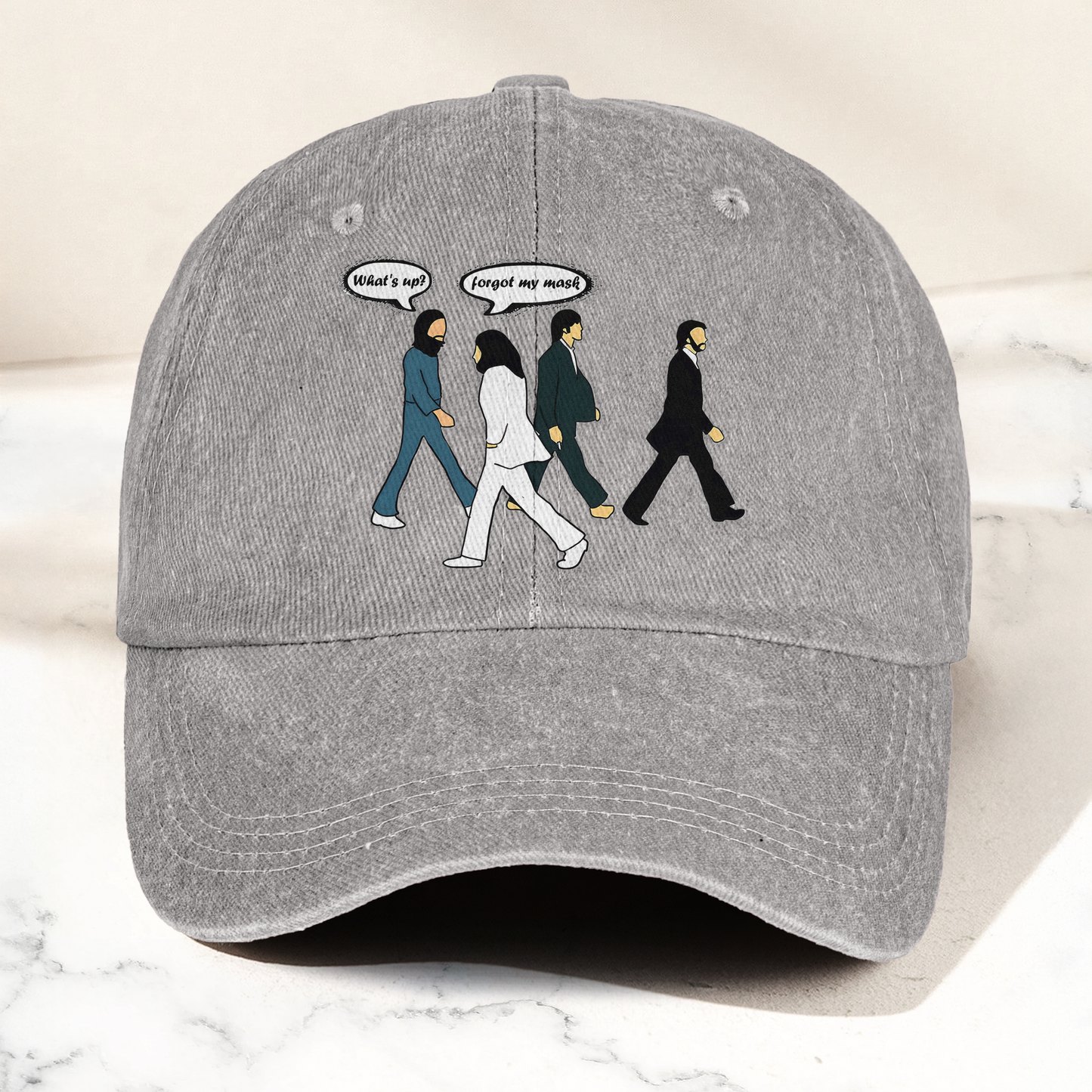 The Beatles Abbey Road Parody Vintage Denim Cap – Retro Music Band Cap Gift For Dad (With Box)