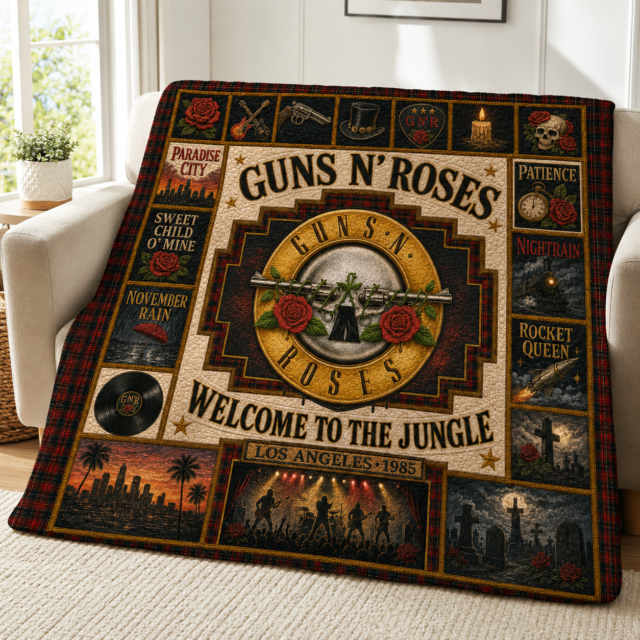 Guns N' Roses Hard Rock Quilt Blanket – Welcome To The Jungle In Every Stitch