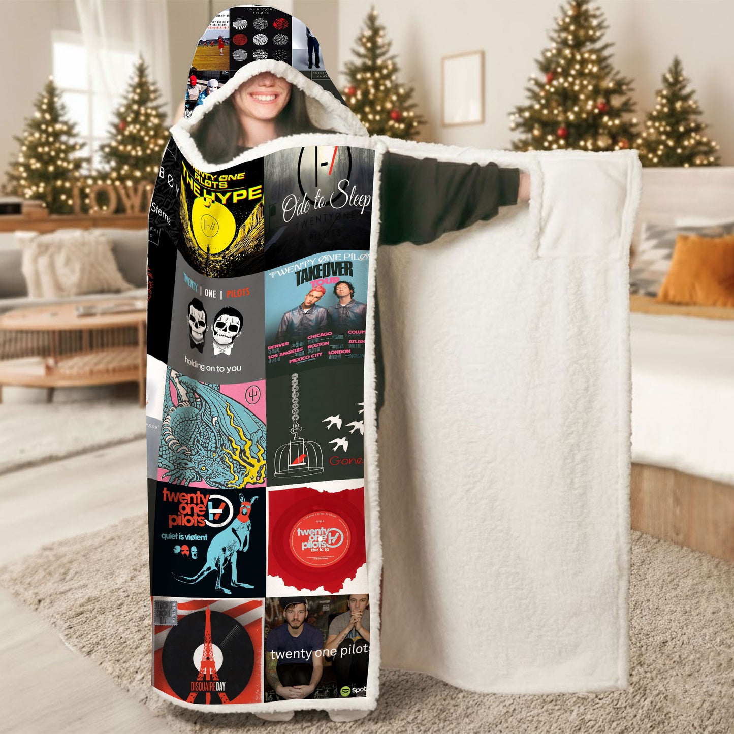 Twenty One Pilots Wearable Hooded Blanket – A Cozy Wrap of Alt-Pop Energy & Emotional Nostalgia