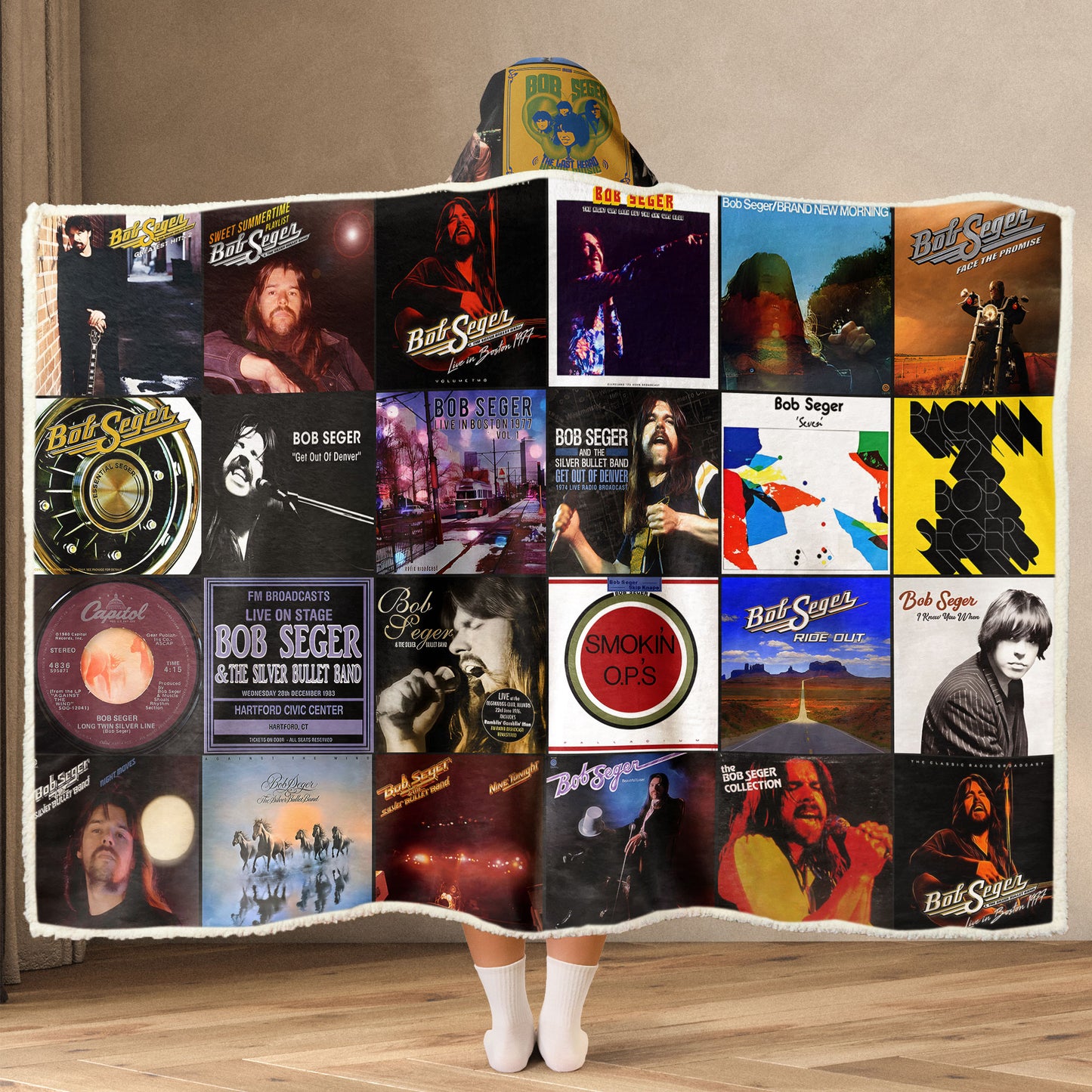 Bob Seger Wearable Hooded Blanket – A Warm Wrap of Heartland Rock Nostalgia
