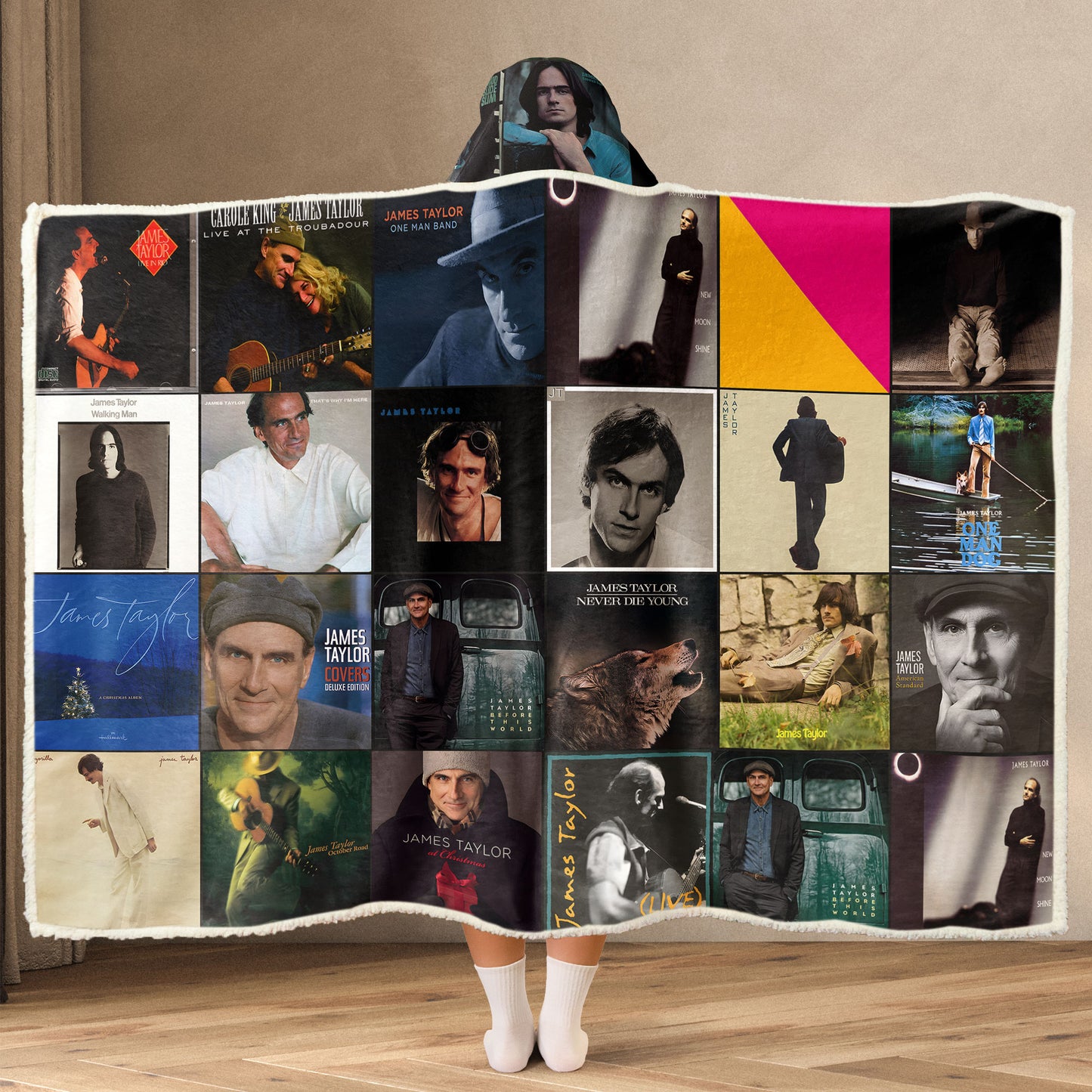 James Taylor Wearable Hooded Blanket – A Soft Embrace of Gentle Folk-Rock Nostalgia