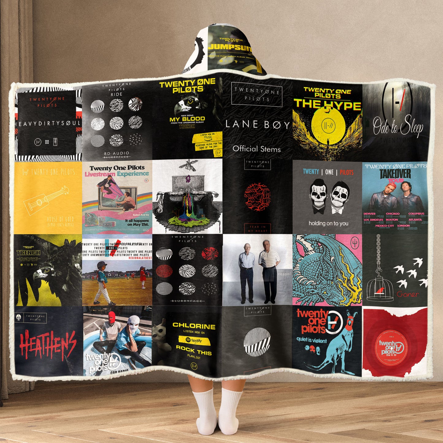 Twenty One Pilots Wearable Hooded Blanket – A Cozy Wrap of Alt-Pop Energy & Emotional Nostalgia