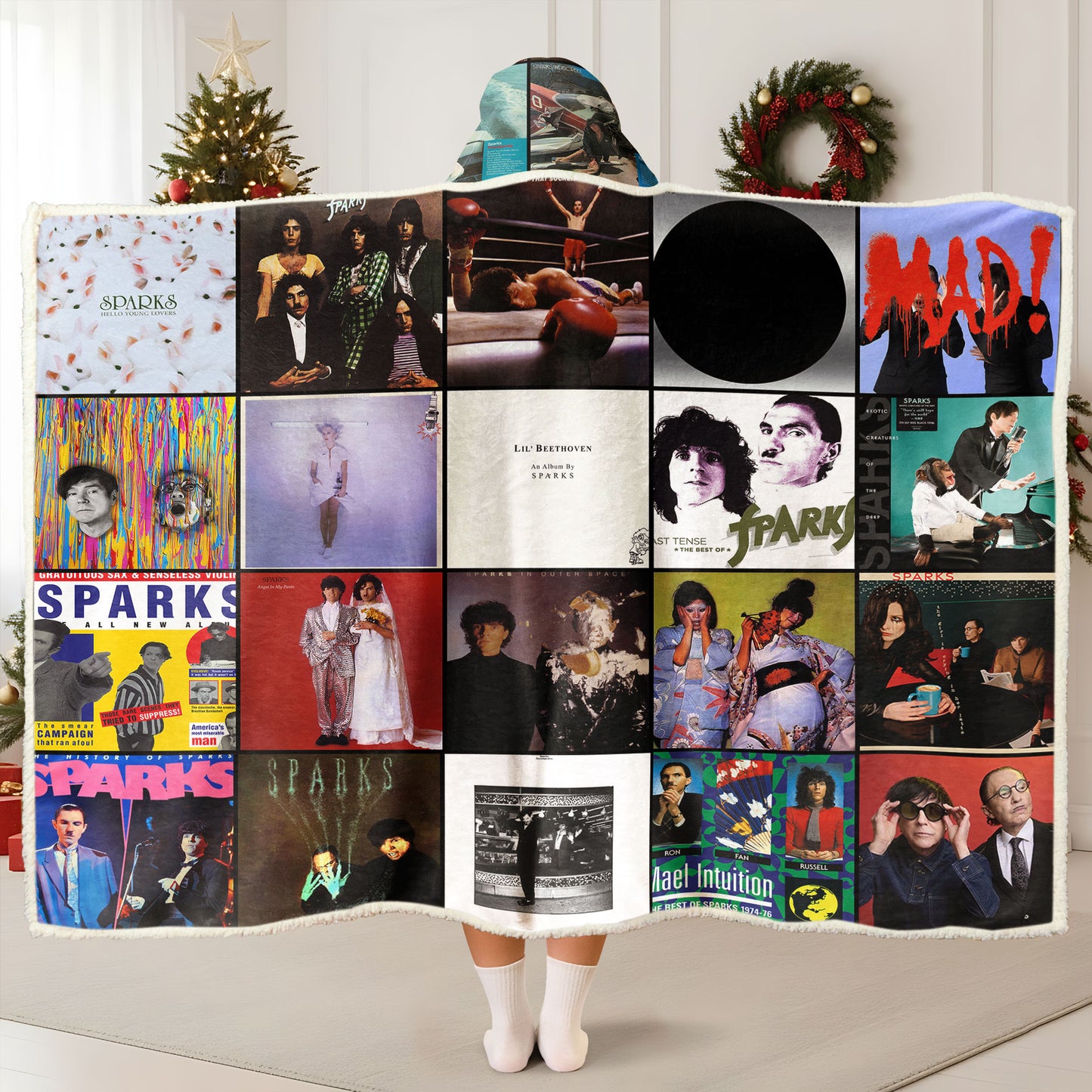 Sparks Wearable Hooded Blanket – A Cozy Wrap of Quirky Glam-Pop Genius