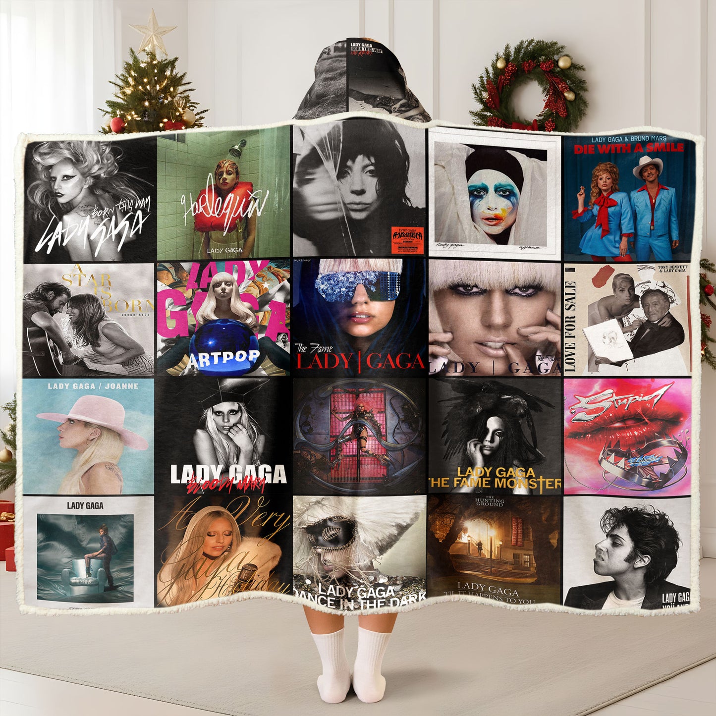 Lady Gaga Wearable Hooded Blanket – A Cozy Wrap of Pop Brilliance & Iconic Artistry