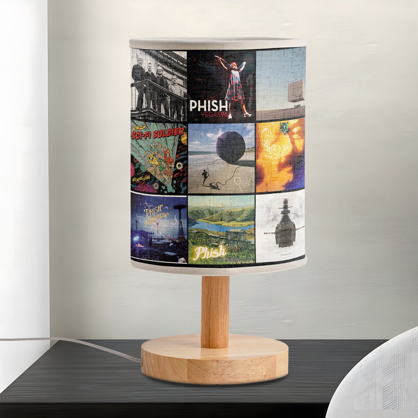 Phish Album Cover Collage Table Lamp – Jam Band Music Home Decor