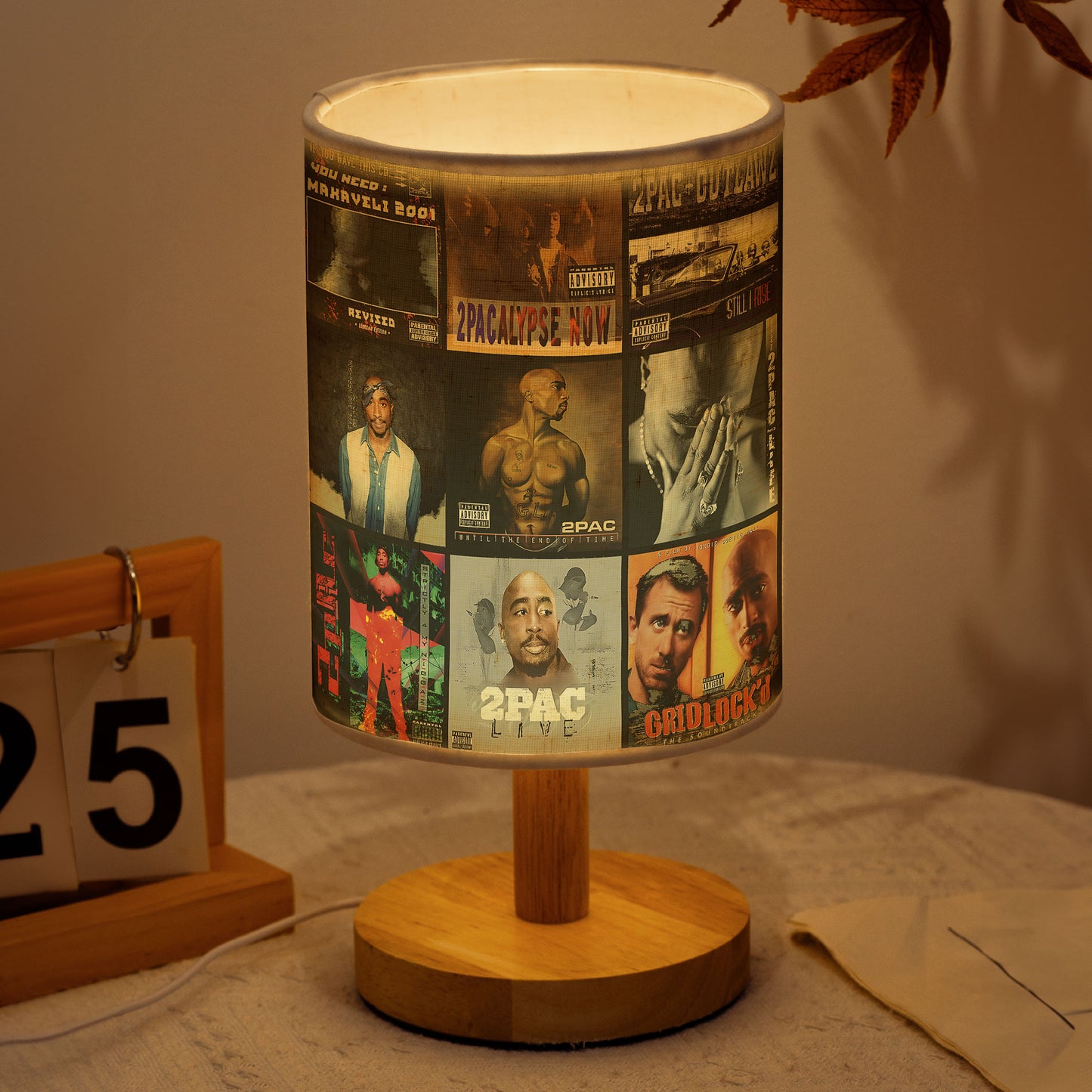 2Pac Album Art Tribute Table Fabric Lamp
