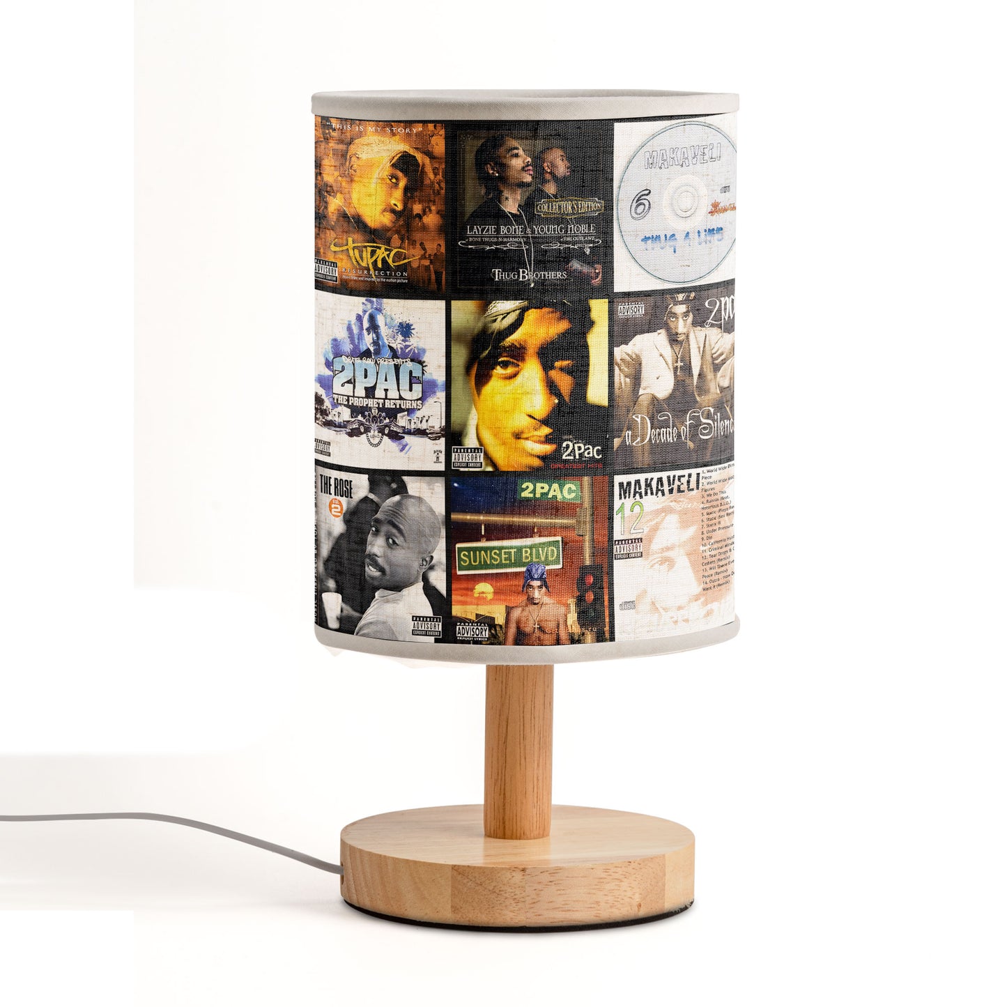 2Pac Album Art Tribute Table Fabric Lamp