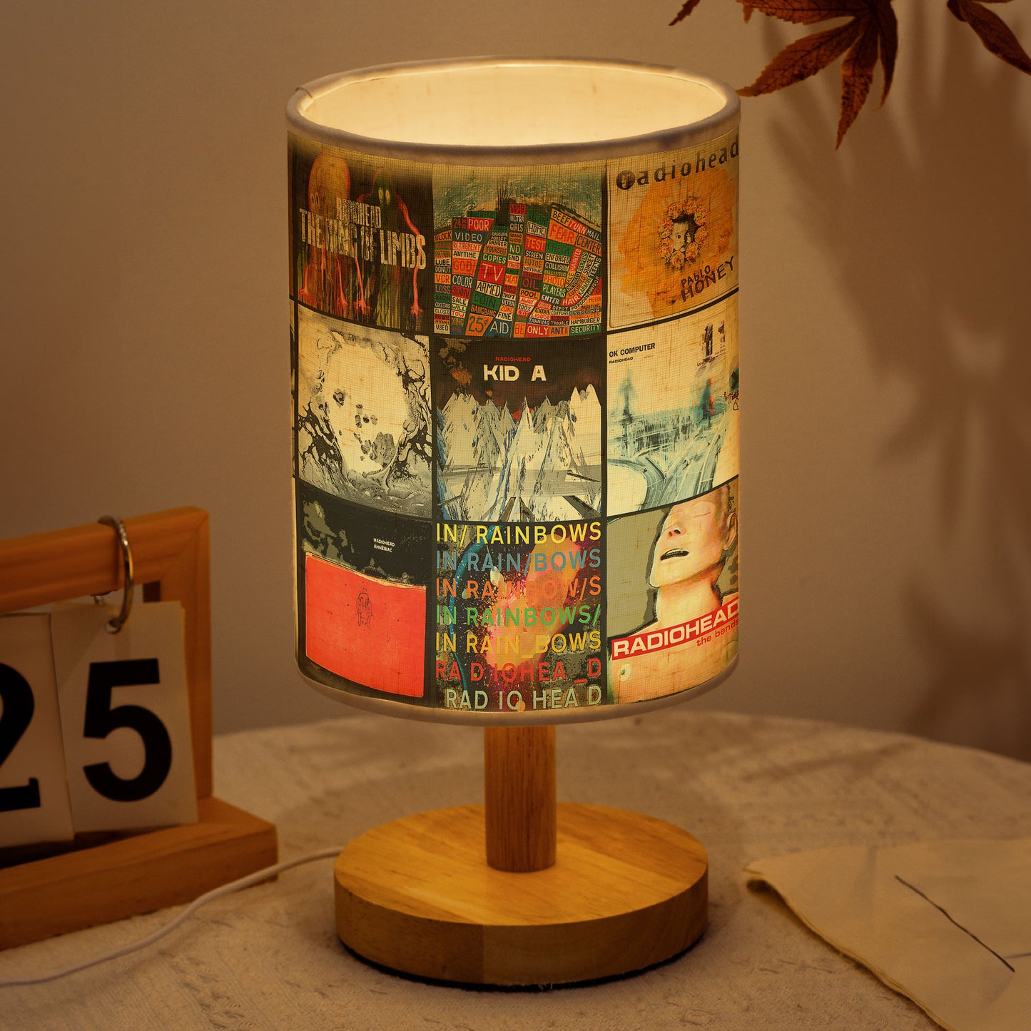 Radiohead Album Cover Fabric Lamp – Alternative Rock Fan Table Light