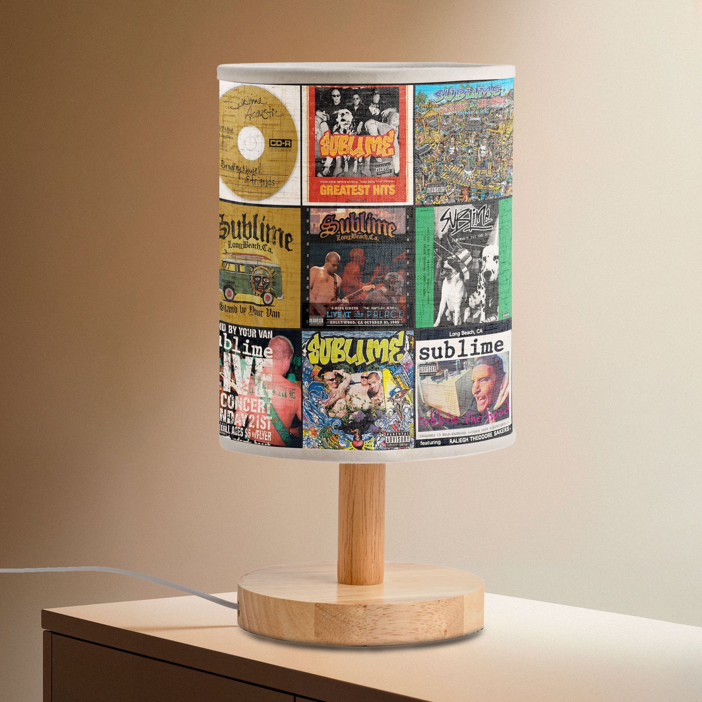 Sublime Album Collage Lamp – Vintage Reggae Punk Tribute Light