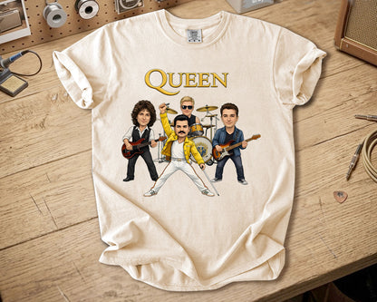 Queen Comfort Colors Tee – Freddie Mercury Band Members Tribute Classic Rock Shirt