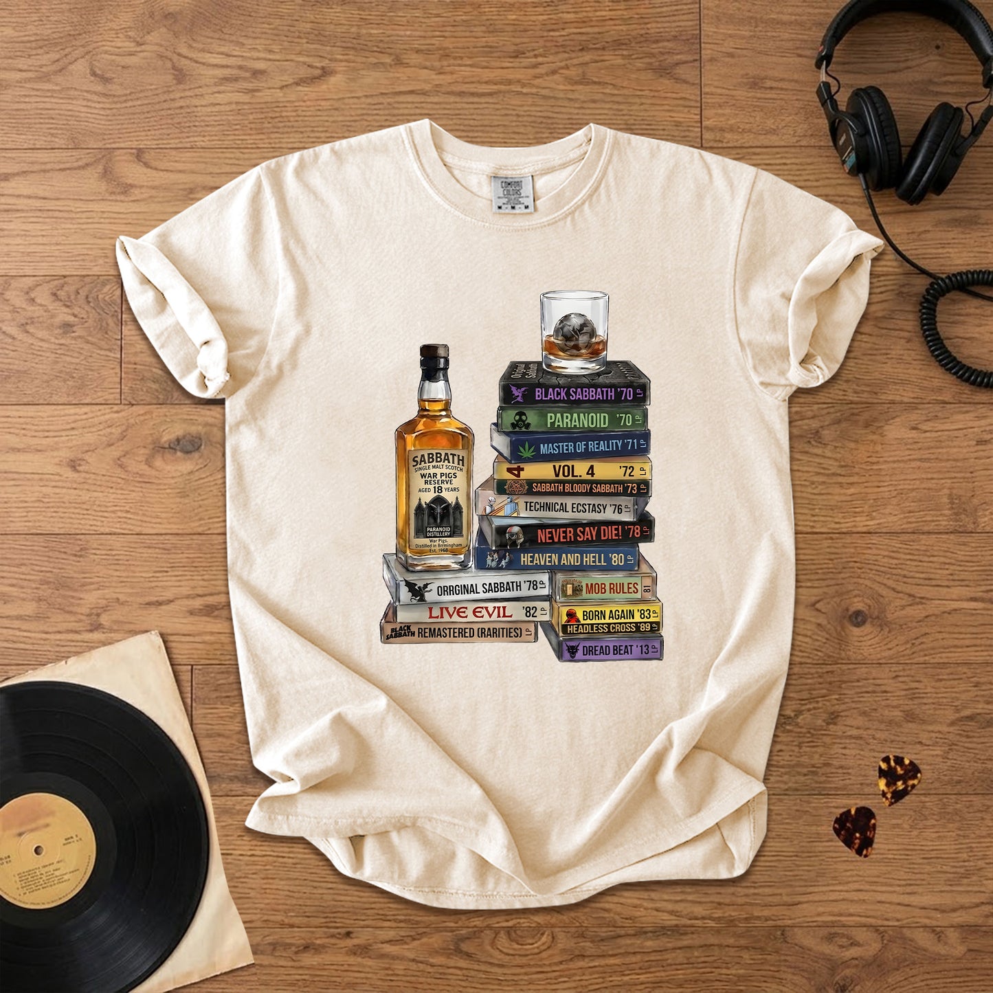 Black Sabbath Cassette Album Collection T-Shirt – Retro Rock Music Black Sabbath Merch Tee