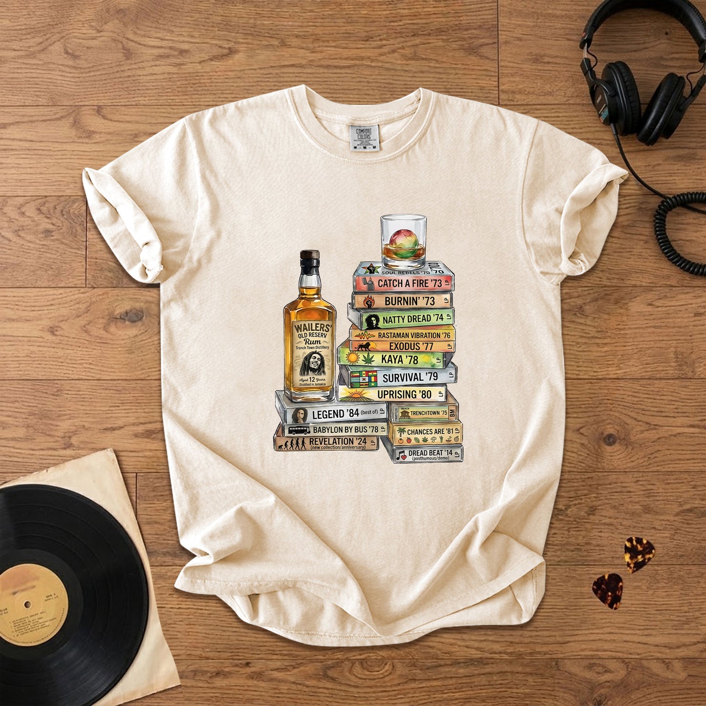 Bob Marley Cassette Album Collection T-Shirt – Retro Rock Music Bob Marley Merch Tee
