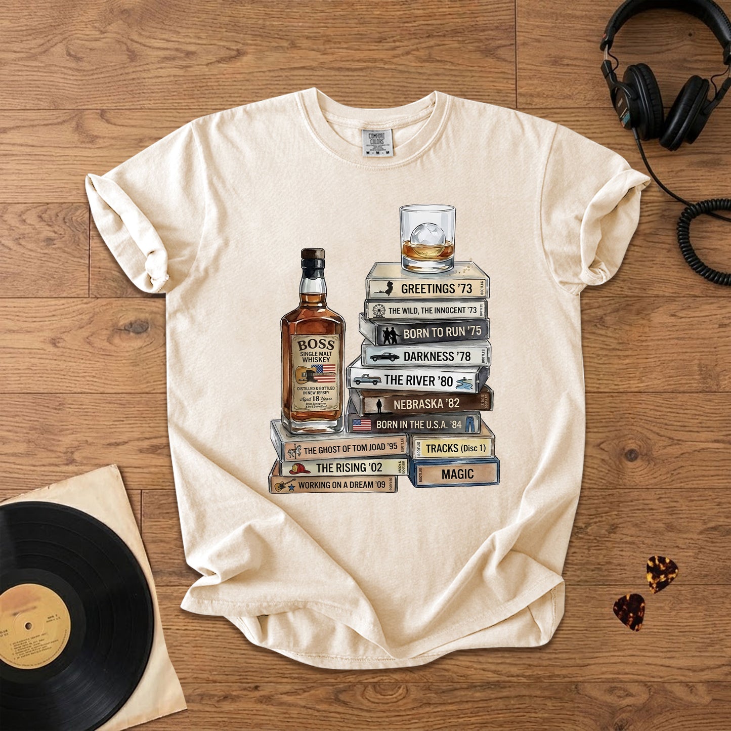 Bruce Springsteen Cassette Album Collection T-Shirt – Vinatge Rock Music Bruce Springsteen Merch Tee