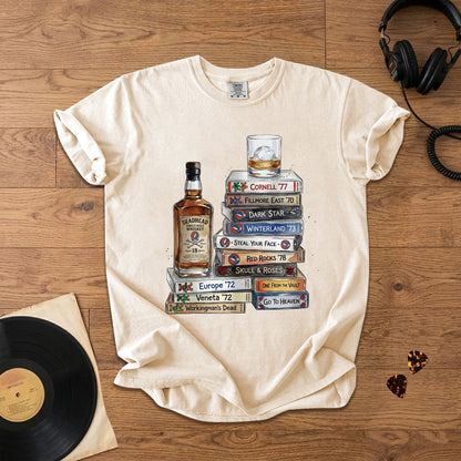 Deadhead Whisky Comfort Tee – Retro Grateful Dead Music Graphic Shirt