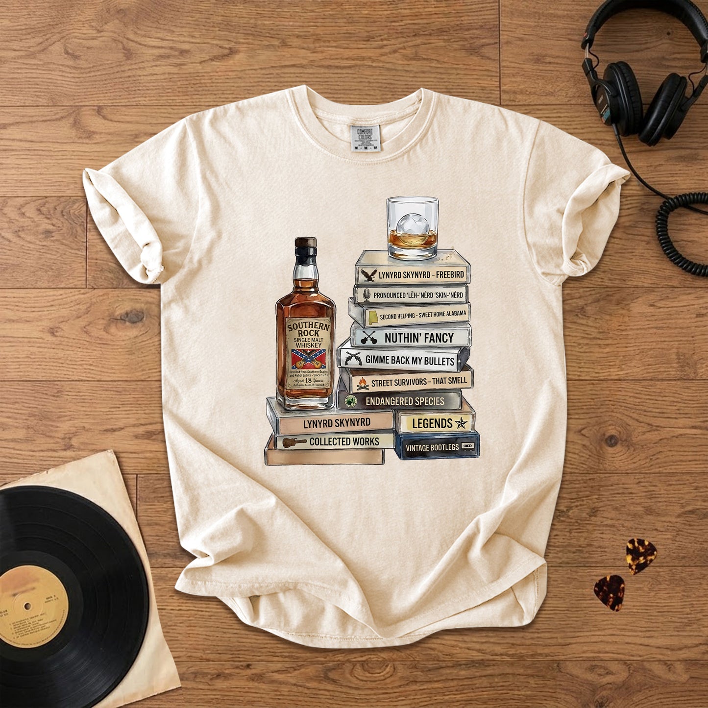 Lynyrd Skynyrd Cassette Album Collection T-Shirt – Retro Rock Music Lynyrd Skynyrd Merch Tee