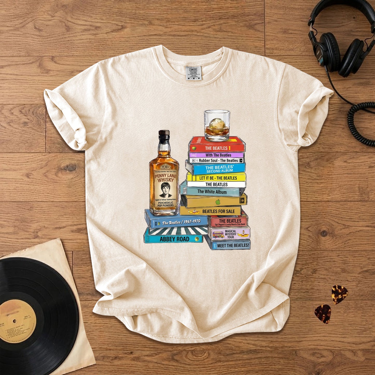 The Beatles Cassette Collection T-Shirt – Retro Music The Beatles Band Merch Tee