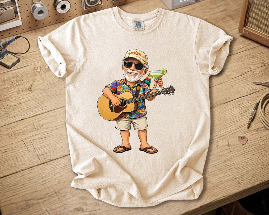 Jimmy Buffett Comfort Colors Tee – Margaritaville Guitar Vibes Island Lifestyle Shirt