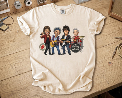 The Rolling Stones Comfort Colors Tee – Mick Jagger Keith Richards Band Members Tribute Classic Rock Shirt