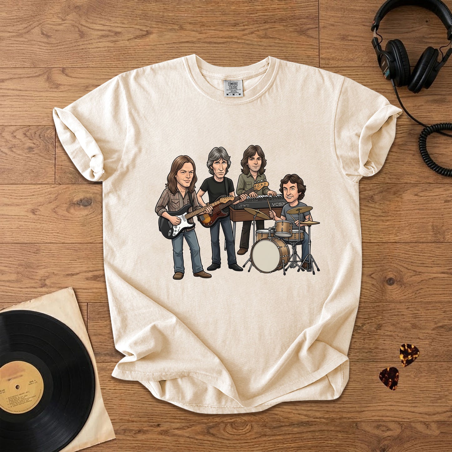 Pink Floyd Inspired Cartoon Band Comfort Tee – Classic Rock Graphic T-Shirt