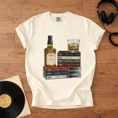 Queen Band Cassette Album Collection T-Shirt – Retro Rock Music Queen Band Merch Tee