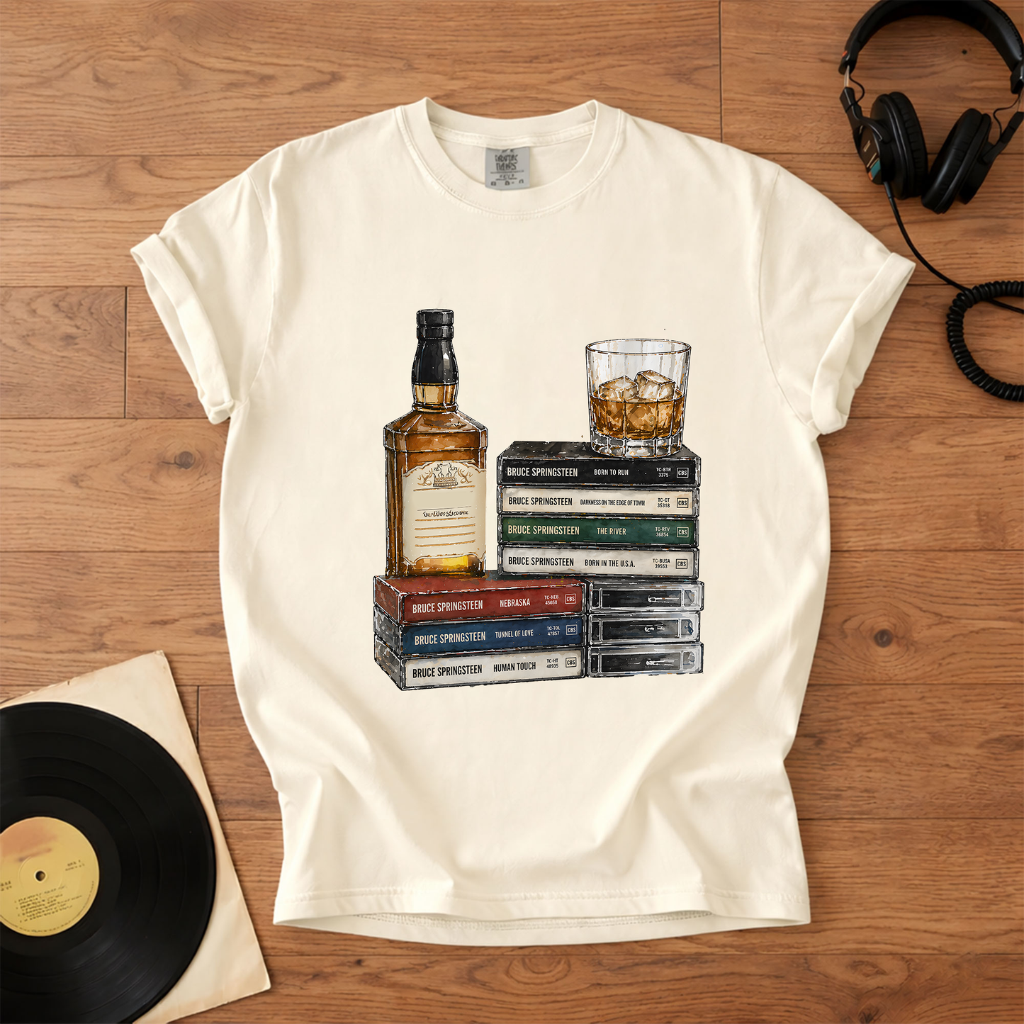 Bruce Springsteen Cassette Album Collection T-Shirt – Retro Rock Music Bruce Springsteen Merch Tee