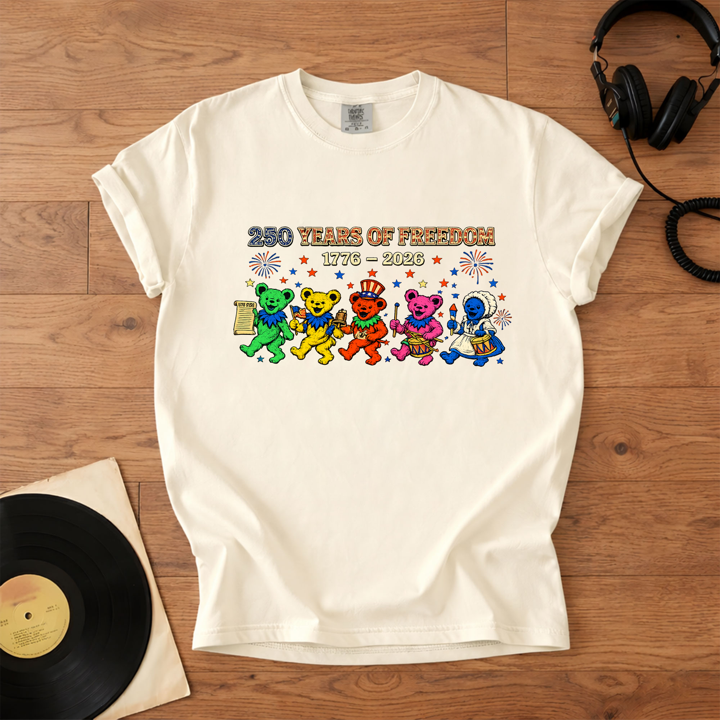 Grateful Dead 250 Years of Freedom Graphic 1776-2026 T-Shirt – Retro Rock Metal Music Fan Merch Tee