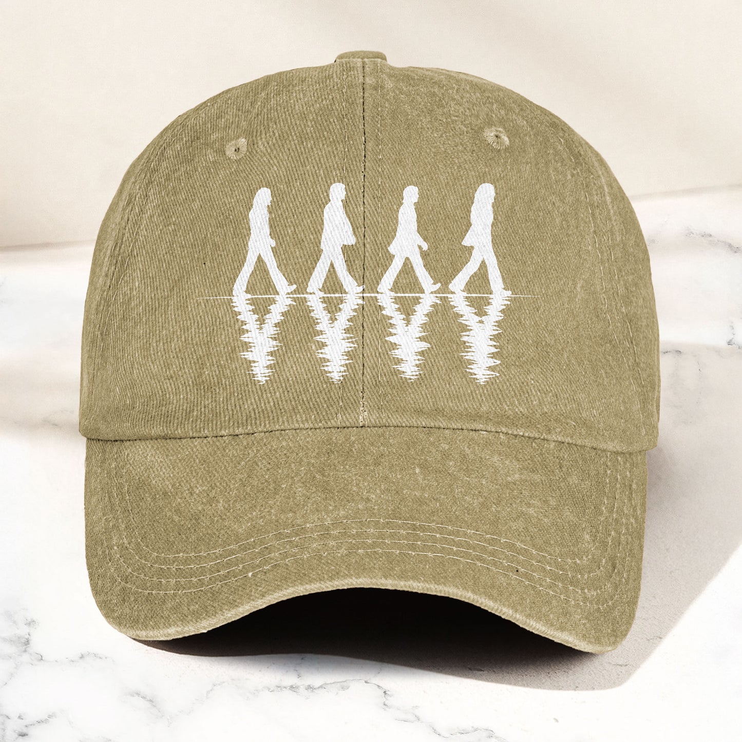 The Beatles Abbey Road Silhouette Graphic Music Merch Denim Cap – Retro Vintage Dad Cap Gift For Dad (With Box)