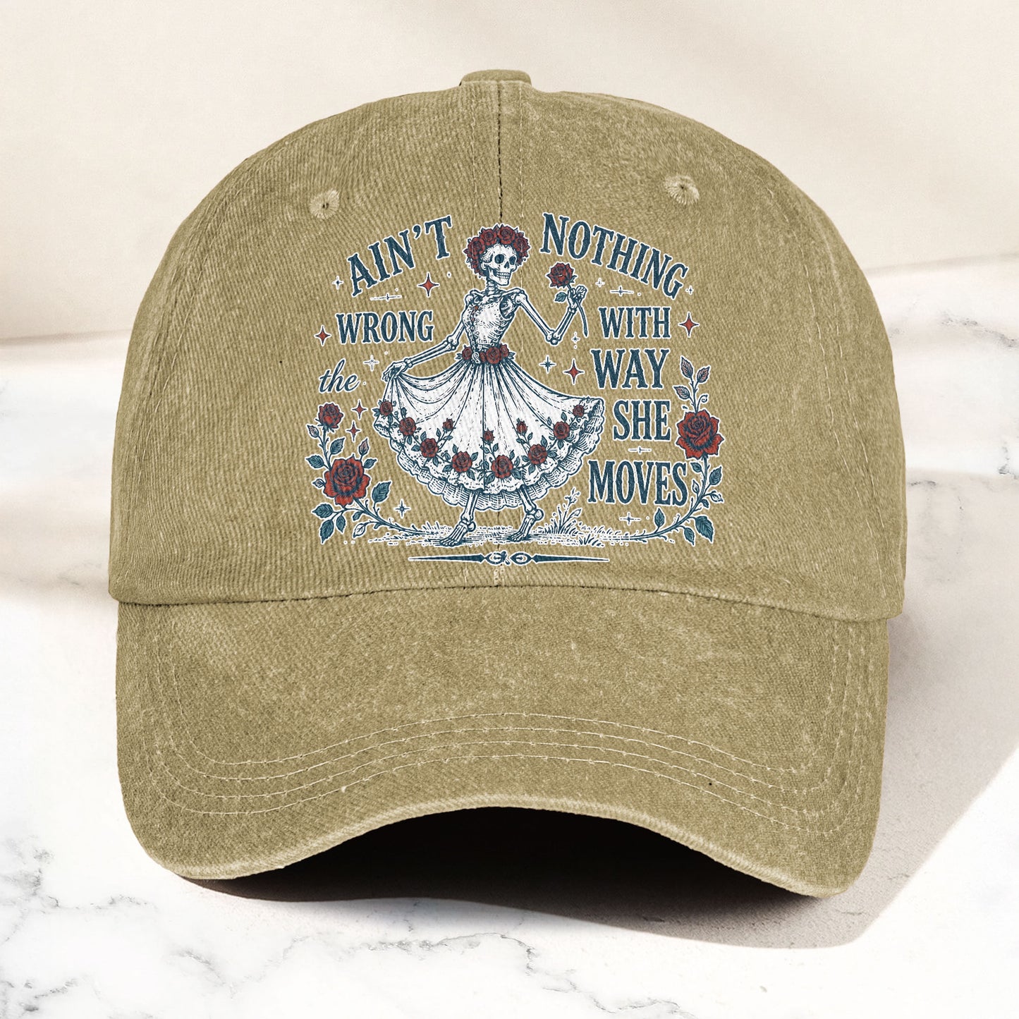 Grateful Dead Sugar Magnolia Way She Moves Vintage Denim Cap – Retro Vintage Dad Cap Gift For Dad (With Box)