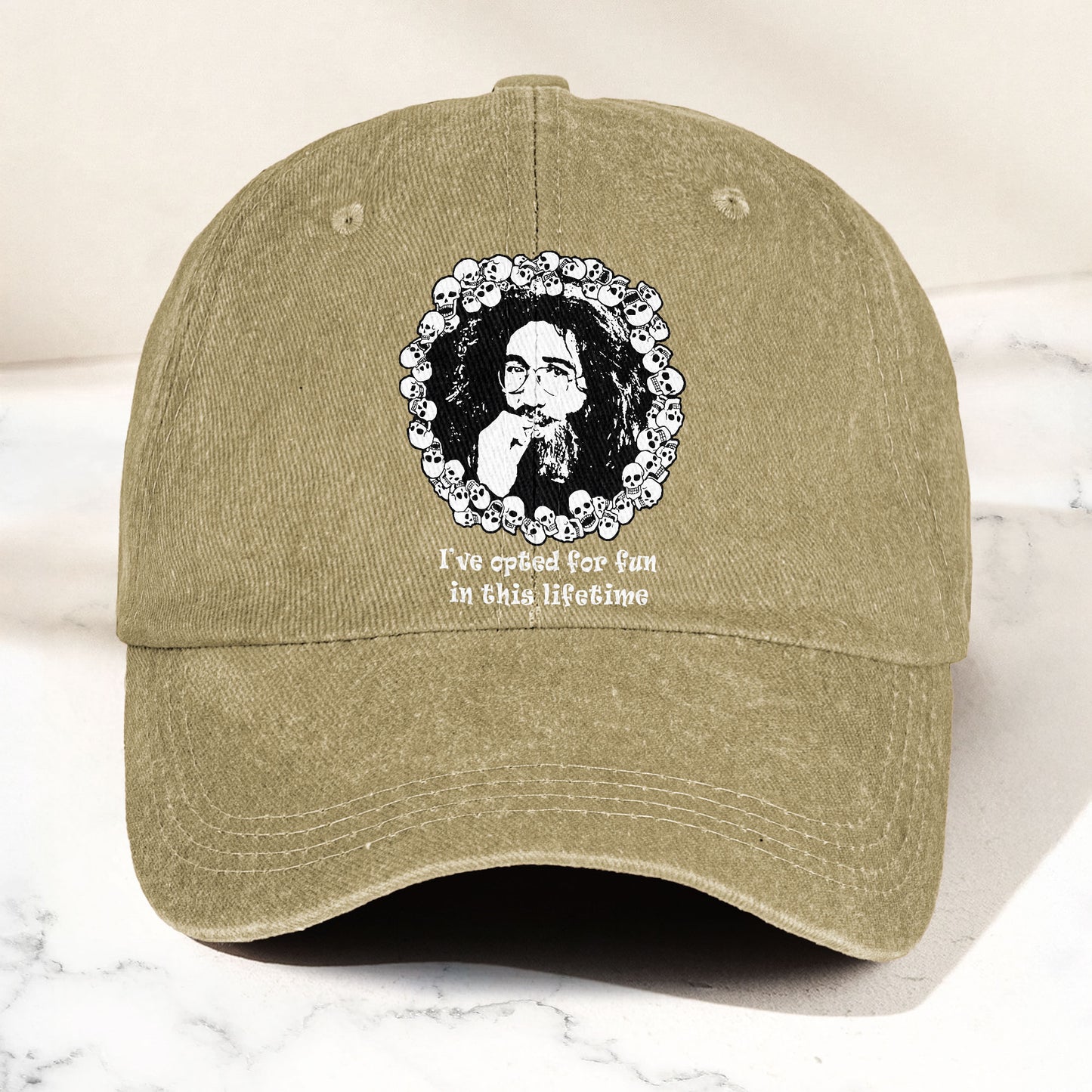 Grateful Dead Jerry Garcia Opted For Fun Quote Music Merch Denim Cap – Retro Vintage Dad Cap Gift For Dad (With Box)