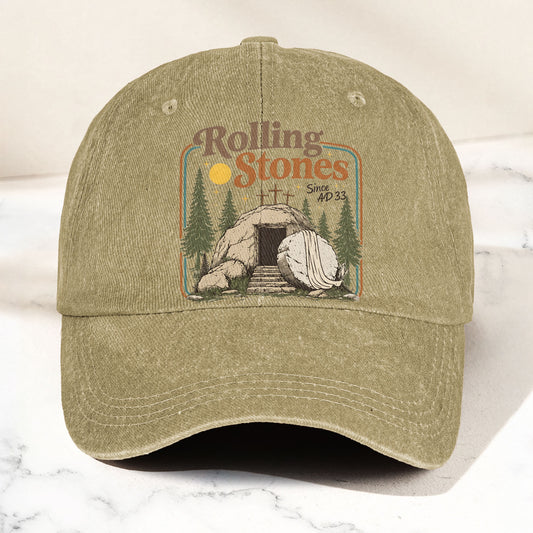 The Rolling Stones Christian Parody Empty Tomb Music Merch Denim Cap – Retro Vintage Dad Cap Gift For Dad (With Box)