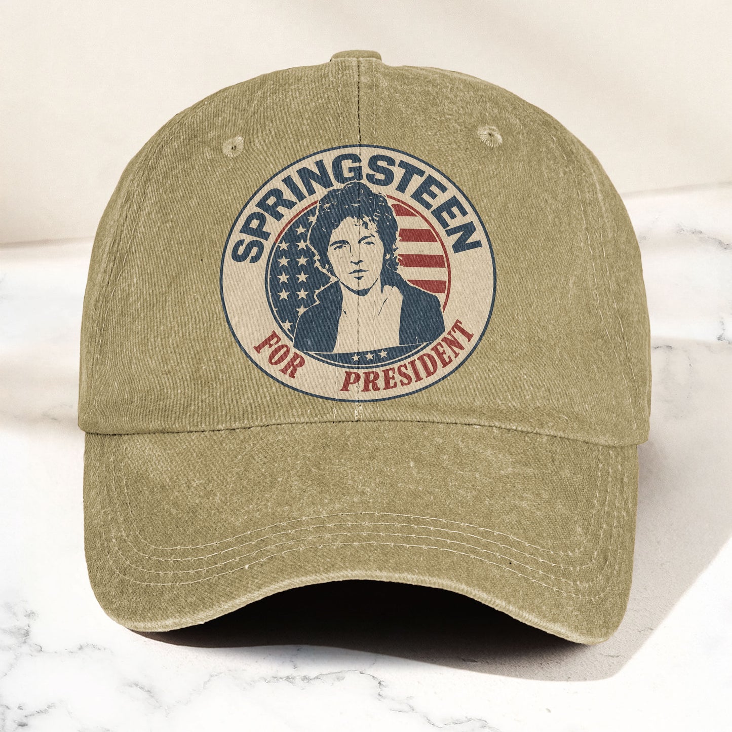 Bruce Springsteen For President Music Merch Denim Cap – Retro Vintage Dad Cap Gift For Dad (With Box)