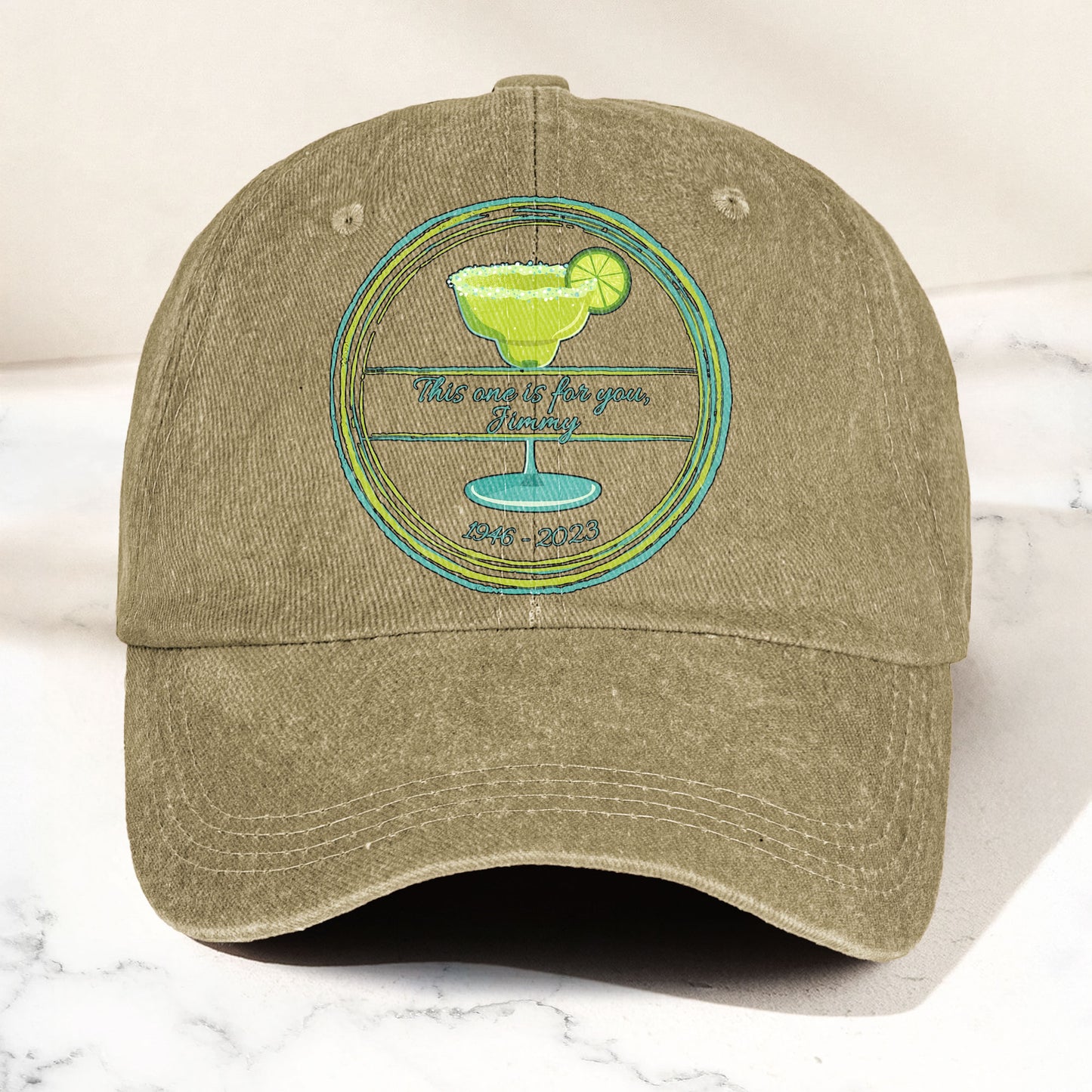 This one is for you Jimmy 1946-2023 Denim Cap – Retro Jimmy Buffett Tribute Dad Hat (With Box)