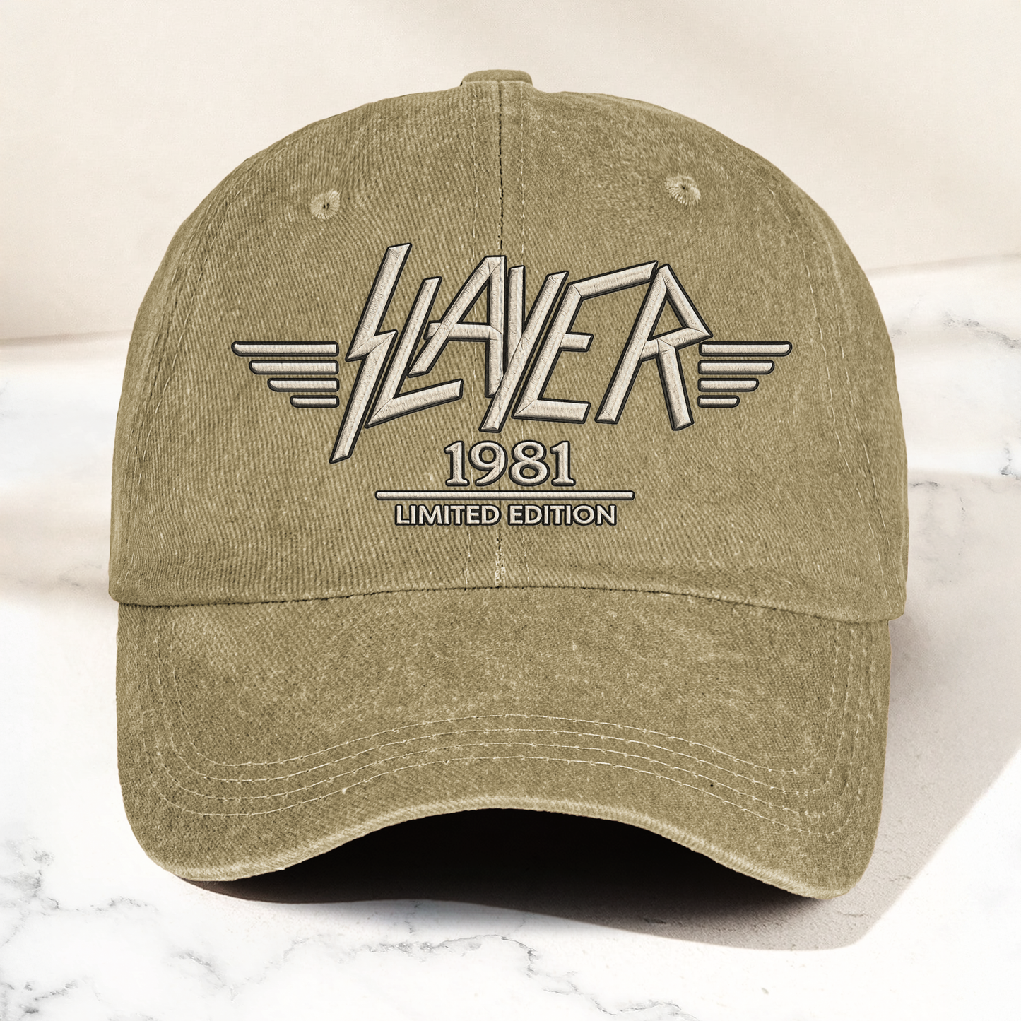 Slayer Band Logo Est 1981 Denim Cap – Retro Vintage Dad Cap Gift For Dad (With Box)