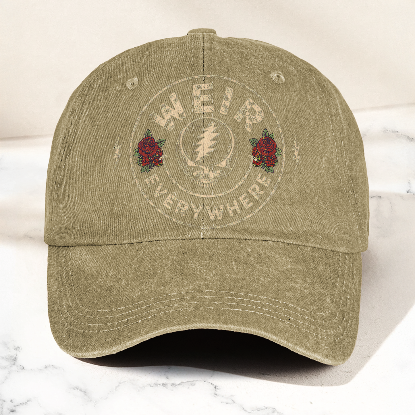 Grateful Dead Weir Everywhere Steal Your Face Bob Weir Denim Cap – Retro Vintage Dad Cap Gift For Dad (With Box)