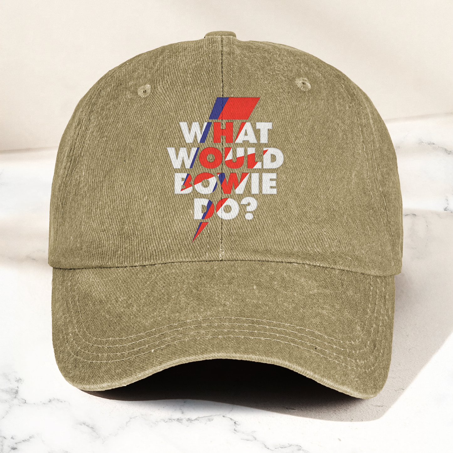 What Would Bowie Do Vintage Denim Cap – Retro Music David Bowie Cap Gift For Dad (With Box)