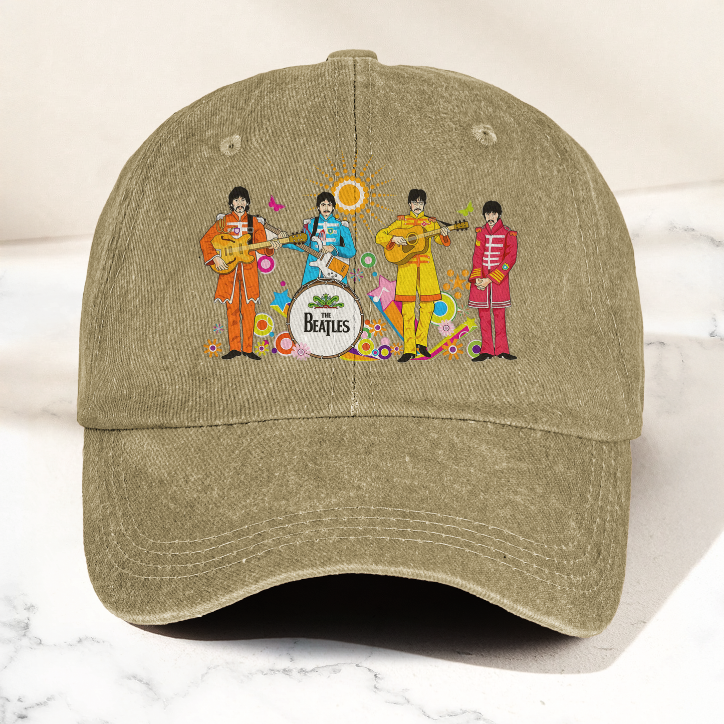 Pepper's Lonely Hearts Club Band Denim Cap – Retro The Beatles Tribute Merch Dad Hat (With Box)