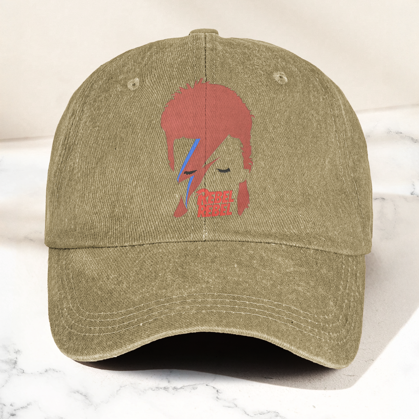 David Bowie Ziggy Stardust Rebel Rebel Denim Cap – Retro Music Fan Cap Gift For Dad (With Box)