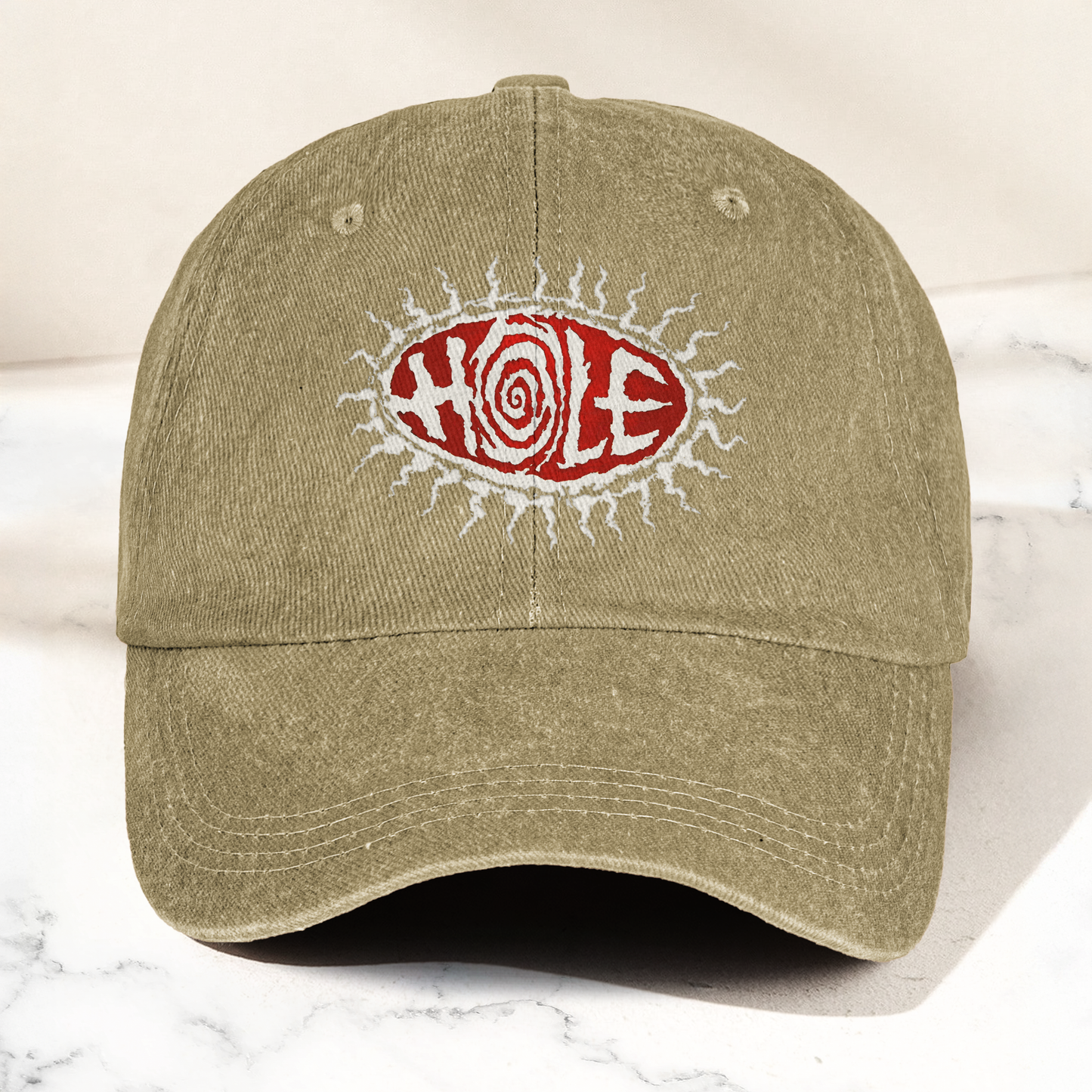 Hole Band Eyeball Denim Cap – Vintage Hole Band Album Merch Gift for Dad (With Box)